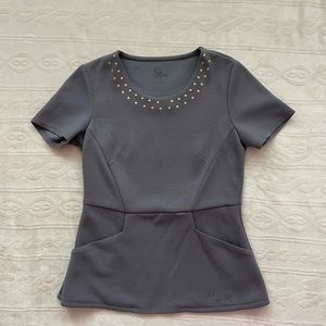 Jaanuu Gray Scrub Top